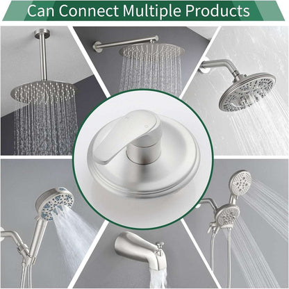 SHAMANDA Brushed Nickel Wall Mount Single Handle Lever Trim Kit w Rough-In Valve