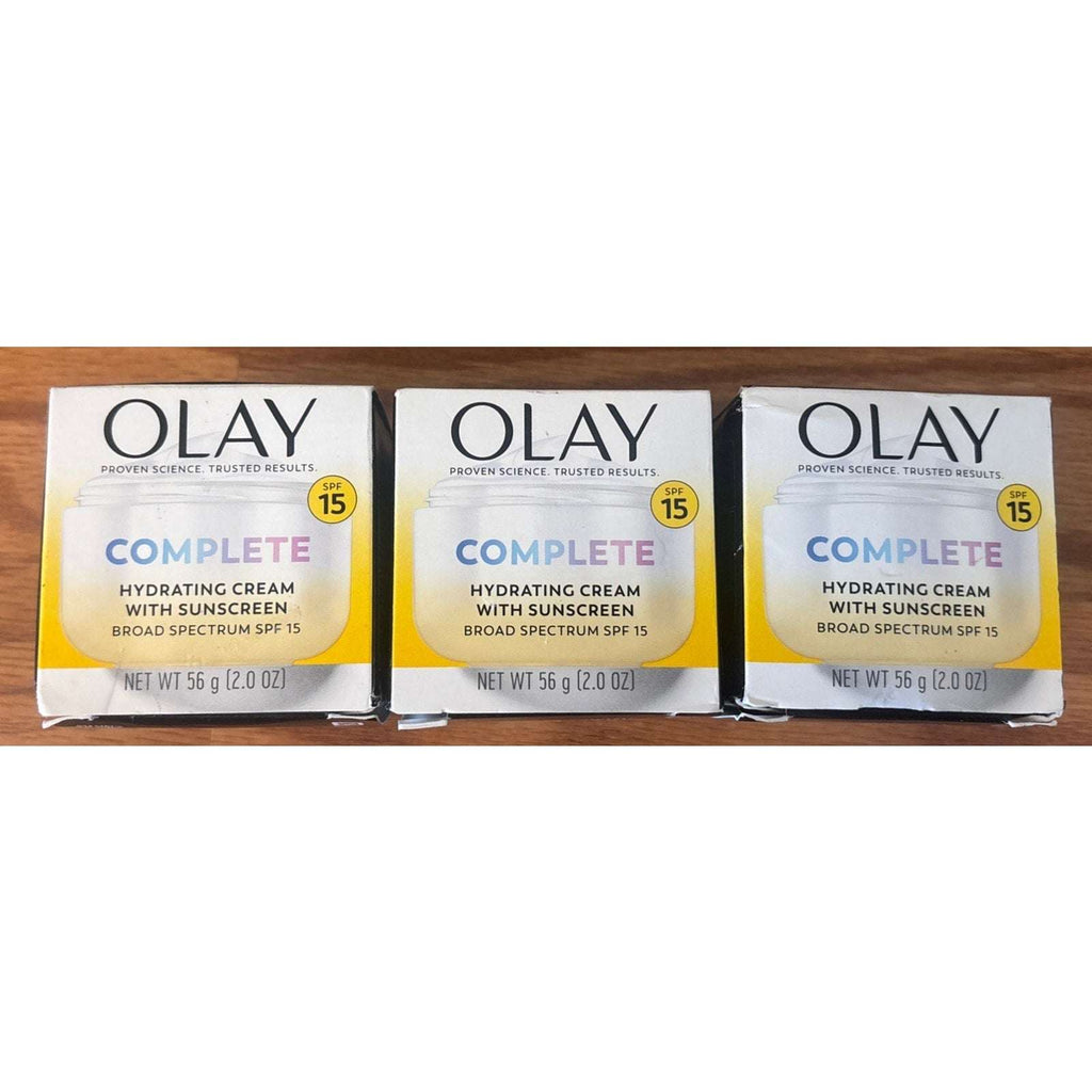3PK Olay Complete Hydrating Cream Moisturizer 2oz SPF 15 Broad Spectrum Exp 5/27