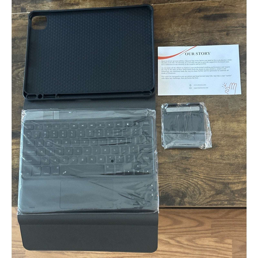 CHESONA for iPad Pro 11 Inch Case iPad Air 4/5th Gen w/ Touchpad Keyboard Black