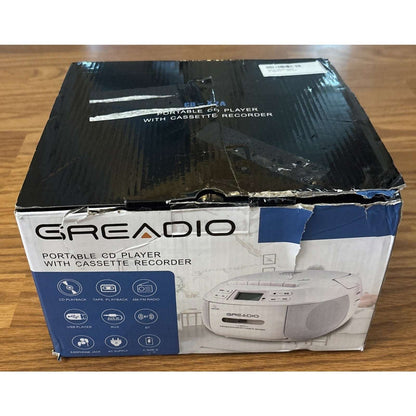 Greadio CD Player Boombox Cassette Player Combo Bluetooth, AM/FM Radio, Remote,
