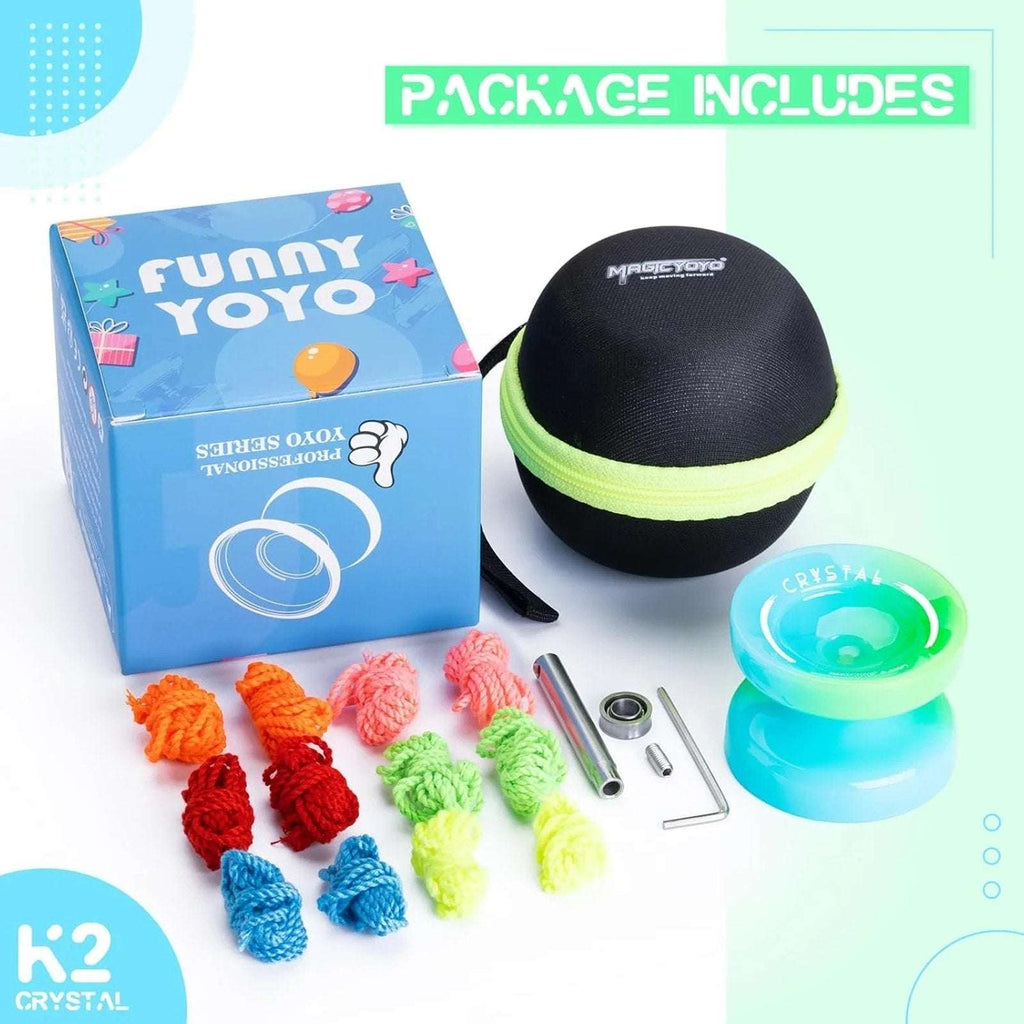 MAGICYOYO Crystal K2 Professional Responsive YOYO Kit Tools & Case Blue Green