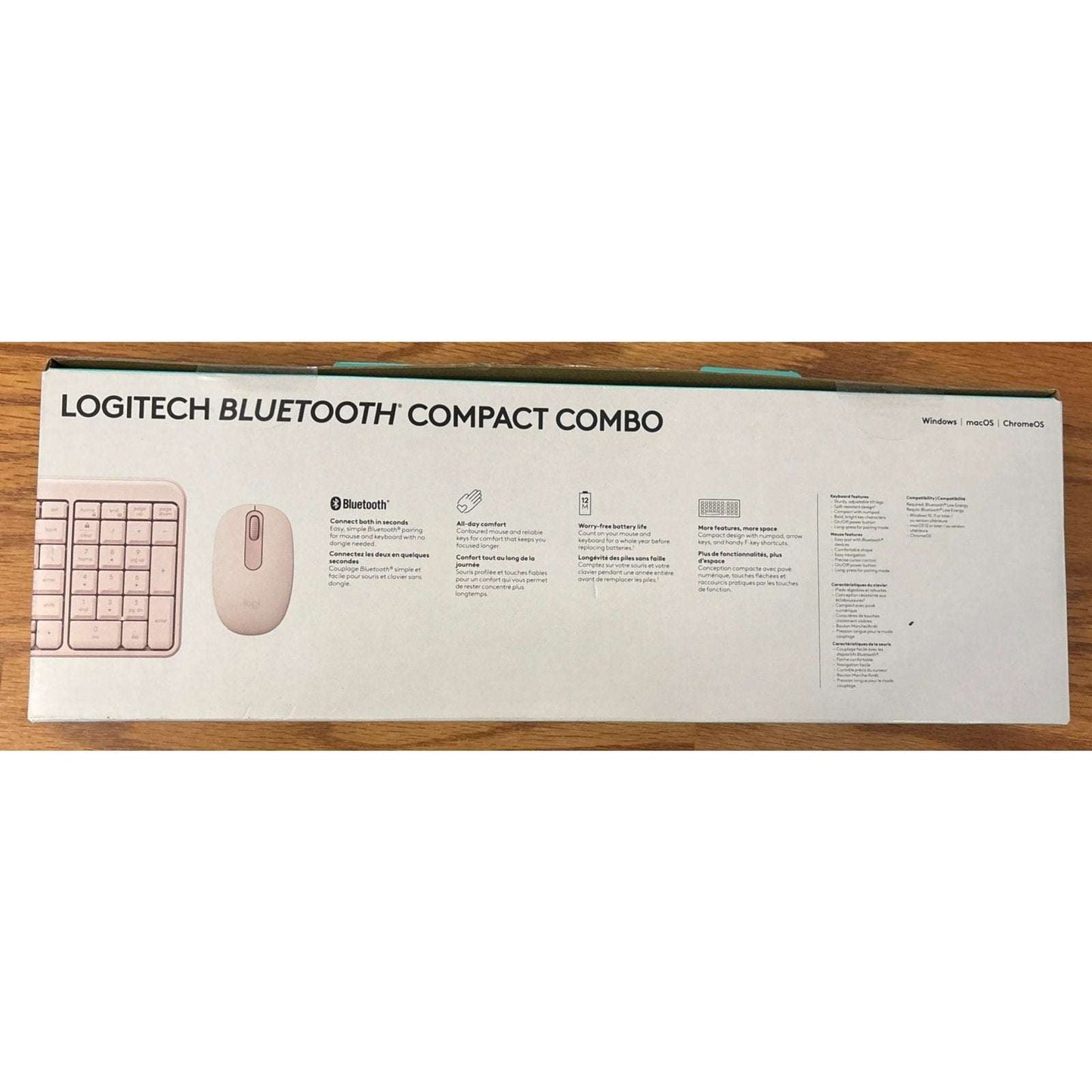 Logitech Compact Bluetooth Keyboard & Mouse Combo - Rose Pink 920-013509