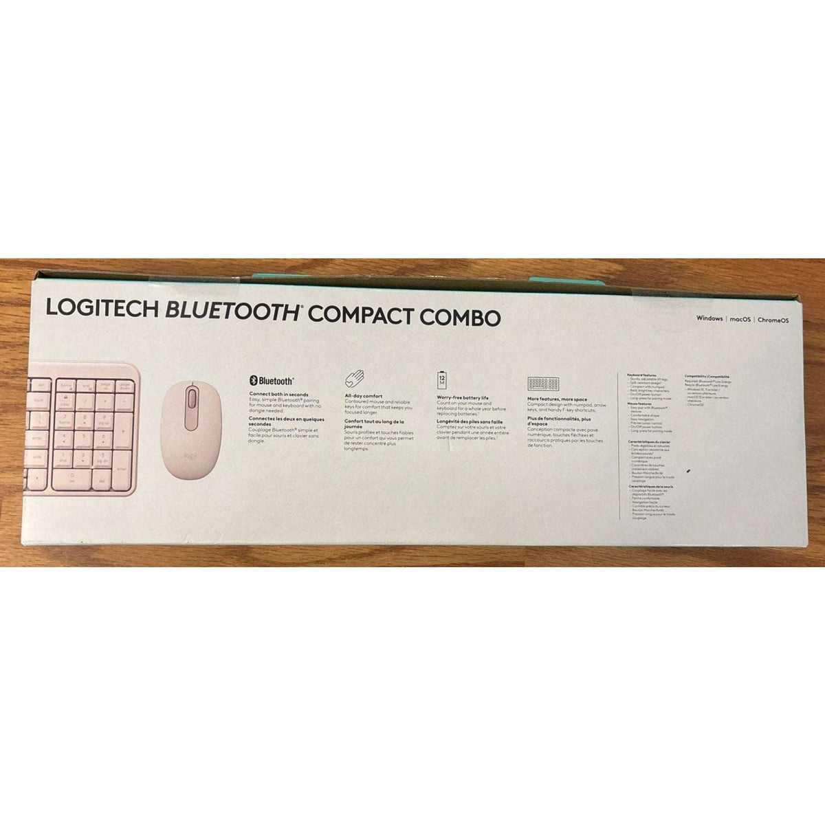 Logitech Compact Bluetooth Keyboard & Mouse Combo - Rose Pink 920-013509