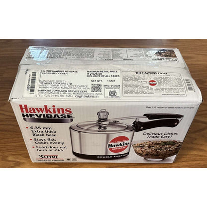 Hawkins HEVIBASE Stainless Steel Tall Pressure Cooker 3 Litre Gas + Induction