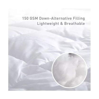 Quilted Down Alternative White Light 100% Cotton Comforter Duvet Insert - FULL