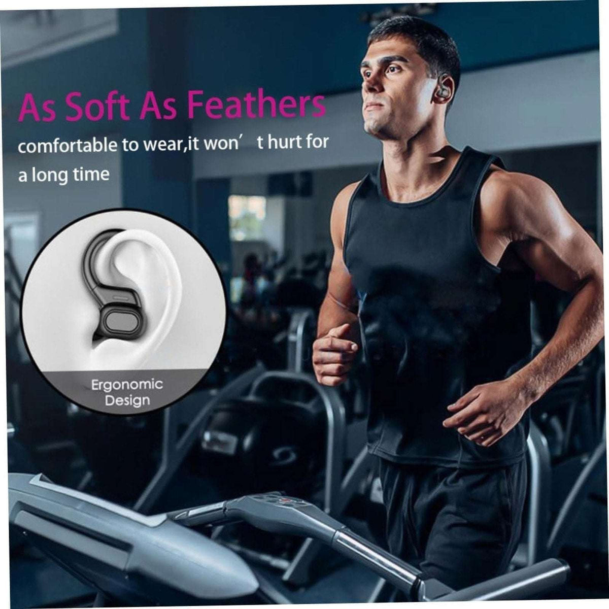 VV2 Wireless Bluetooth Earhooks Sports EarBuds W/ Charging Case IPX6 Waterproof