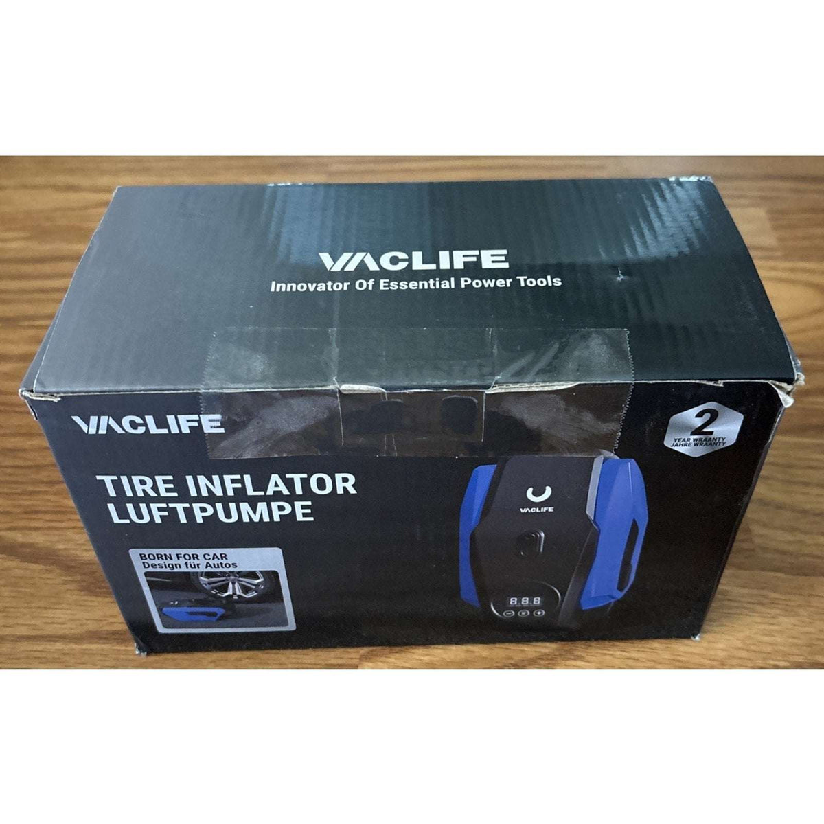 VacLife Air Compressor Tire Inflator w/ LED Light and Digital Display 12V DC