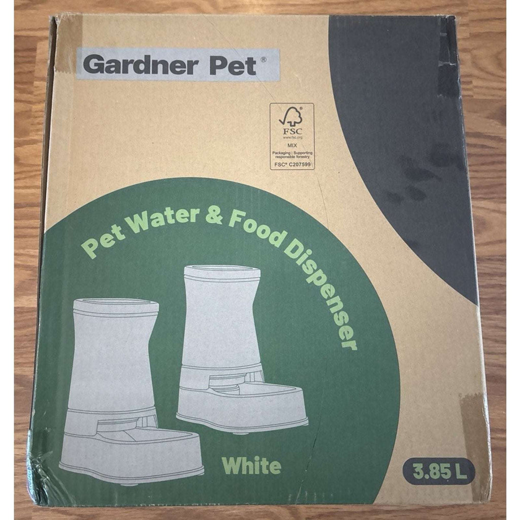 Gardner Pet Dog Automatic Gravity Water & Food Dispenser Set w/ Stainless Bowls