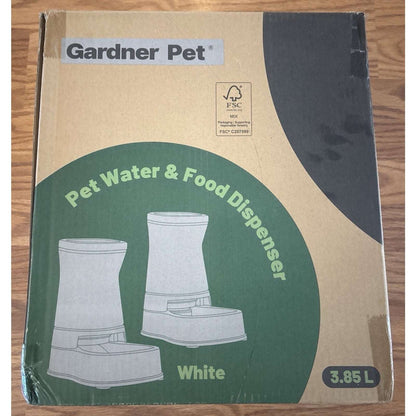 Gardner Pet Dog Automatic Gravity Water & Food Dispenser Set w/ Stainless Bowls