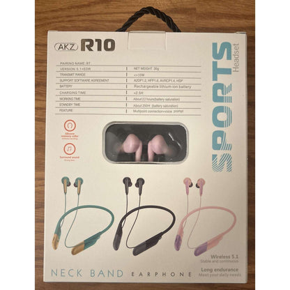 Bluetooth Headphones Neckband, Retractable Headset Wireless Sports Earbuds Noise