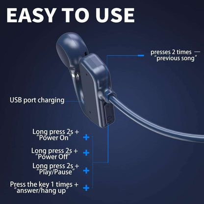 Open Ear Bluetooth 5.1 Sport Headphones Wireless Bone Conduction Earbuds Recharg