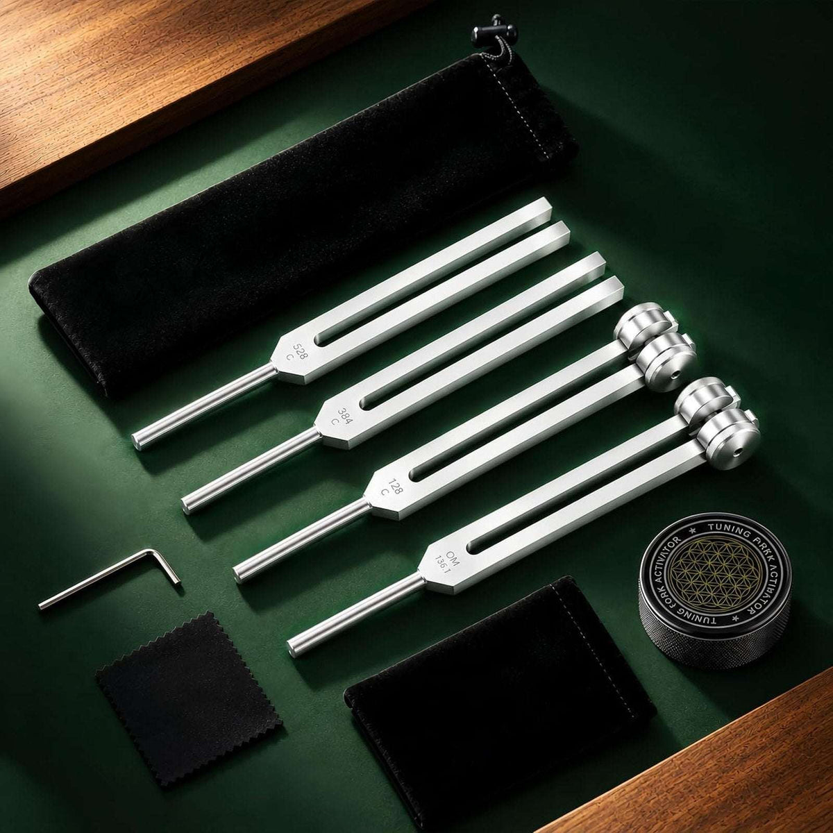 Tuning Fork Set 128Hz 136.1Hz 256Hz 384Hz Pure, Consistent, Weighted/Unweighted