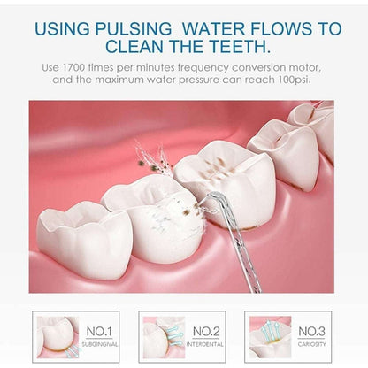 TUREWELL Water Dental Flosser for Gums Teeth Braces Cleaner Pick with 8 Jet Tips