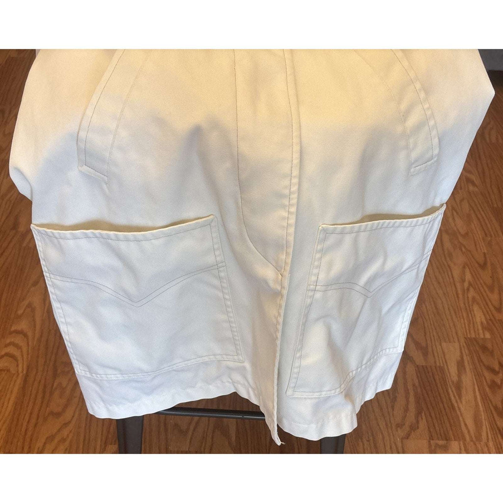 Vintage London Fog Maincoats Size 12 Winter White Trench Coat Caribe Cloth