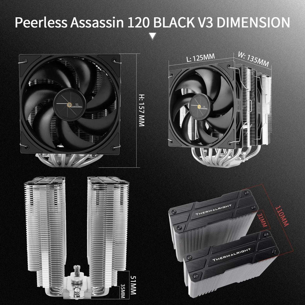 Thermalright Peerless Assassin 120 V3 CPU Cooler Dual Tower/Fan 2000RPM 6 AGHP