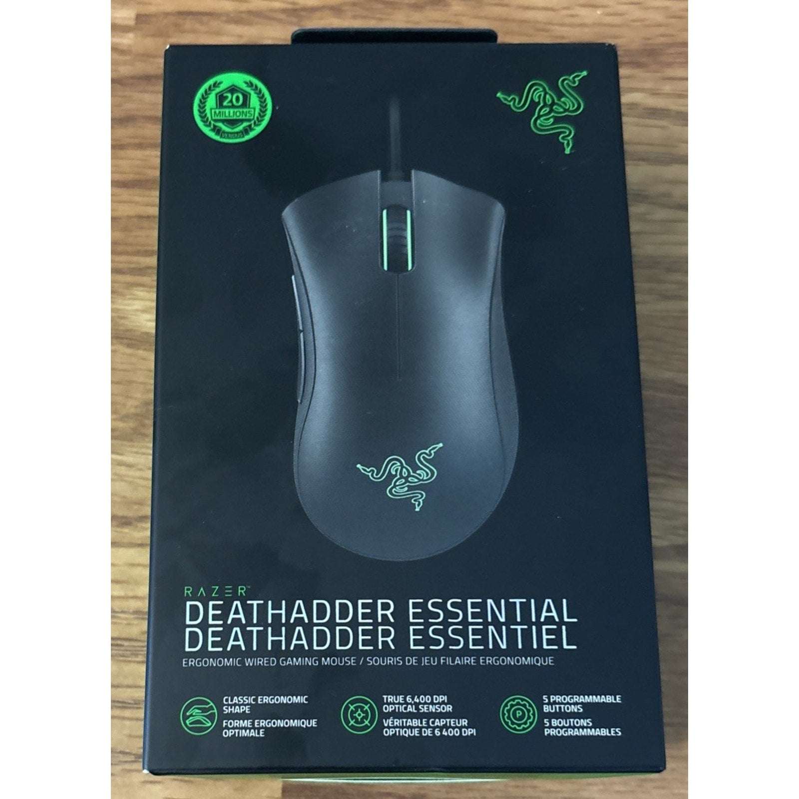 Razer DeathAdder Essential Wired Gaming Mouse Optical Sensor 6400 DPI NEW/Sealed