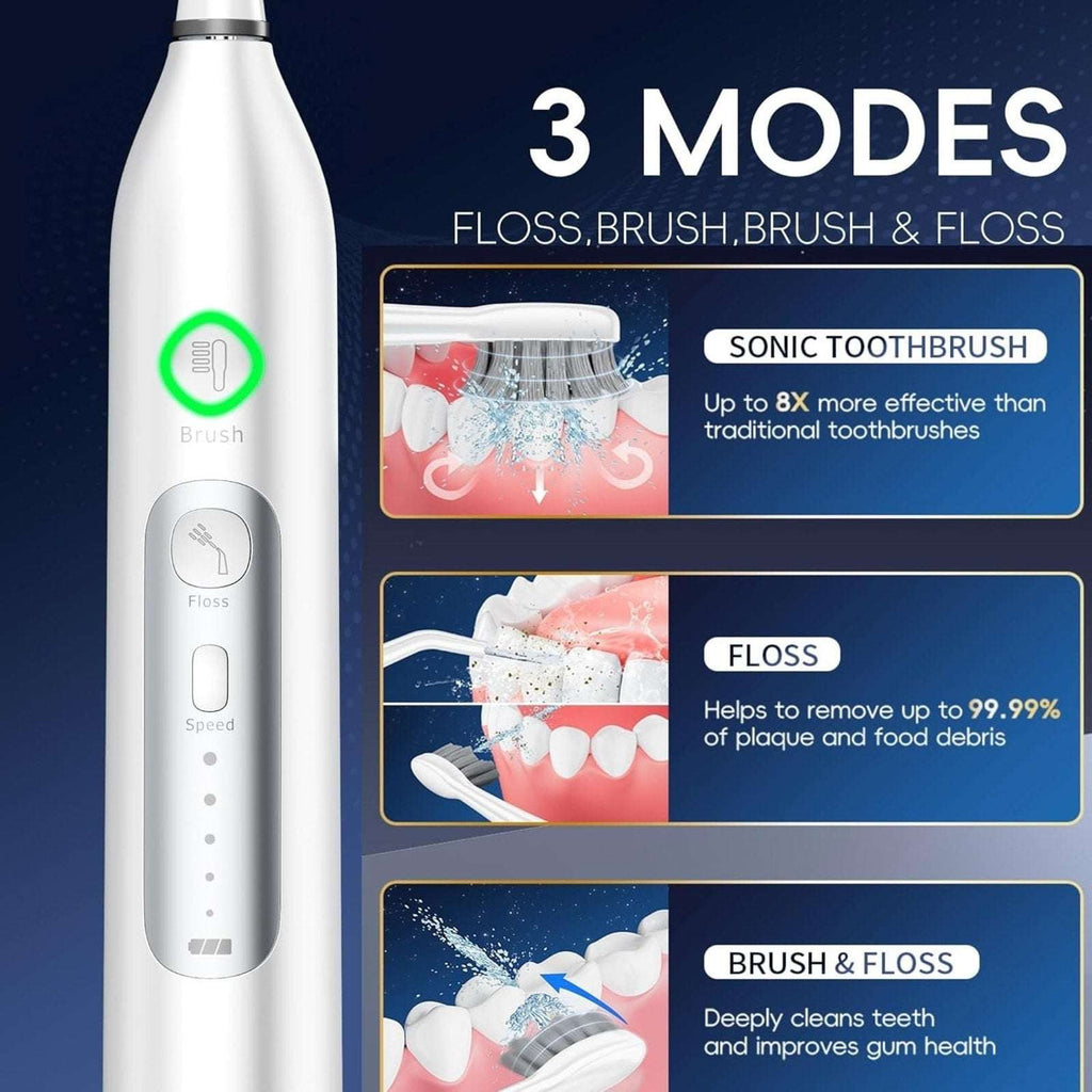 OiSAO Electric Water Flosser & Toothbrush Combo w/ Replacement Heads & Charging