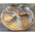 Vintage MCM Monkey Pod Wood Rotating Lazy Susan Party Serving Bowl Tray Dish