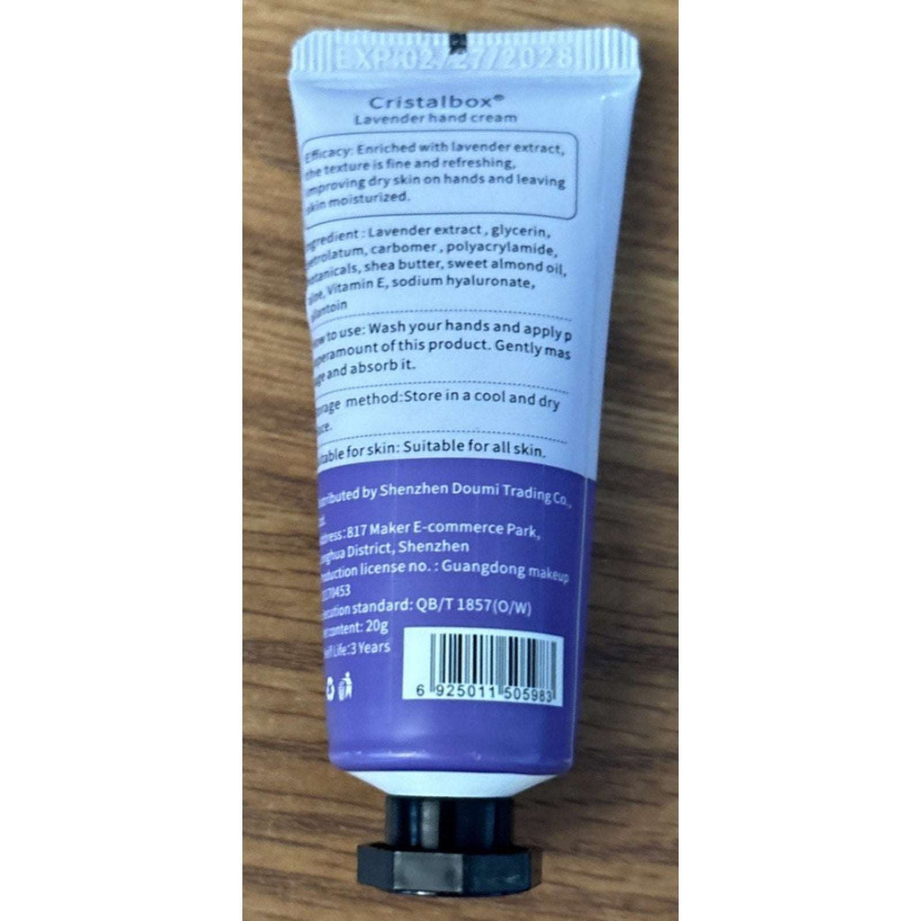 2PC Hand Cream Set Cristalbox Natural Pure Lavender & VISCOO Peach - Travel Size