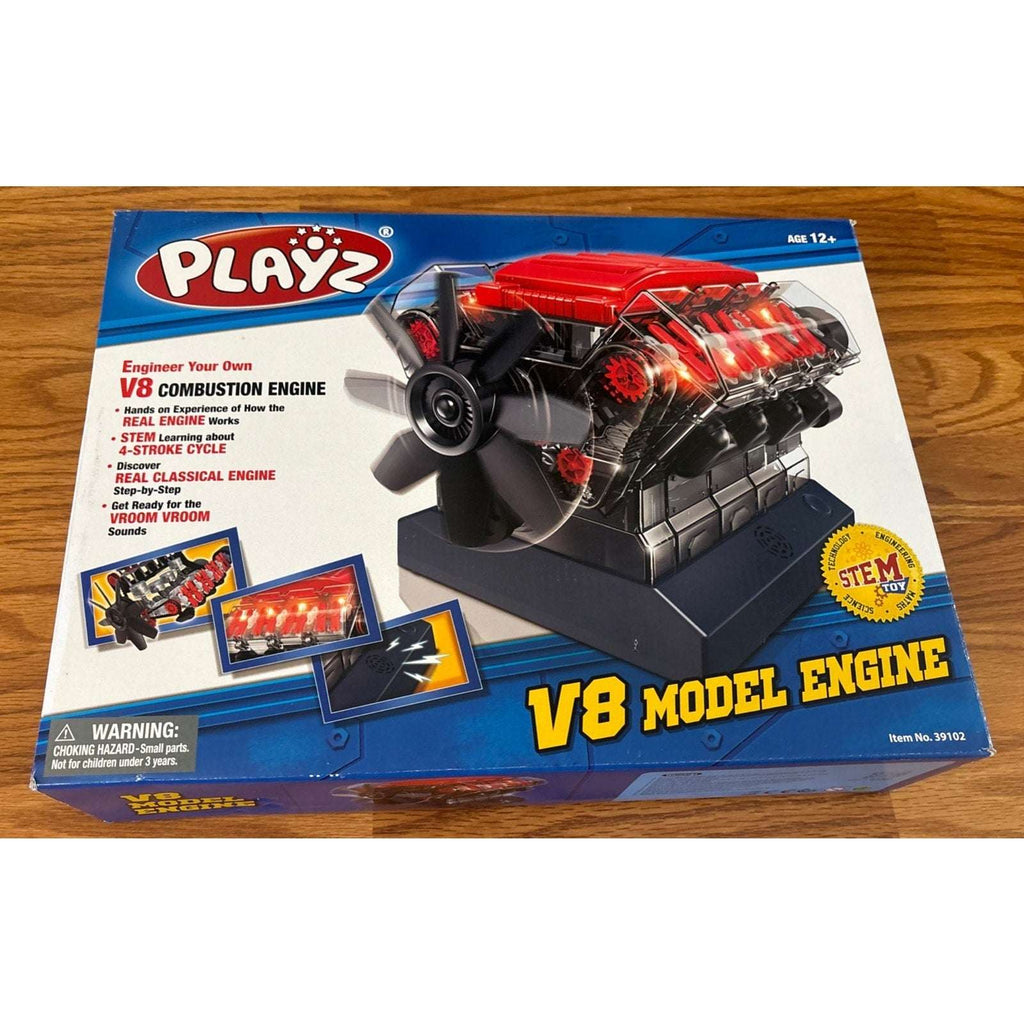 Playz STEM V8 Combustion Engine Model Kit That Runs - Build Your Own - 270Pcs