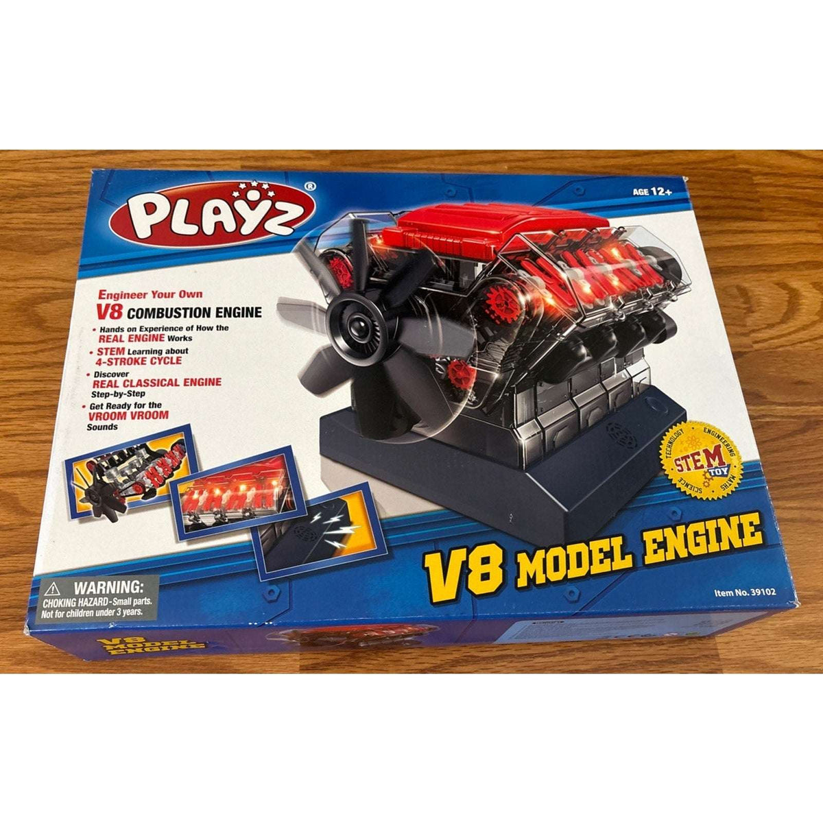 Playz STEM V8 Combustion Engine Model Kit That Runs - Build Your Own - 270Pcs