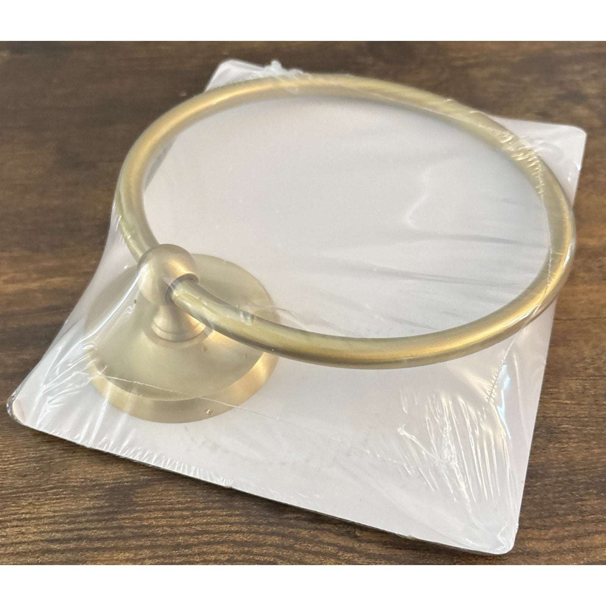 Gatco 5053 Brushed Brass Gold Designer 6" Wall Mounted Towel Ring / Holder