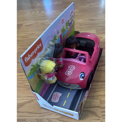 Fisher Price Little People BARBIE Convertible Car with Sounds + 3 Figures NEW