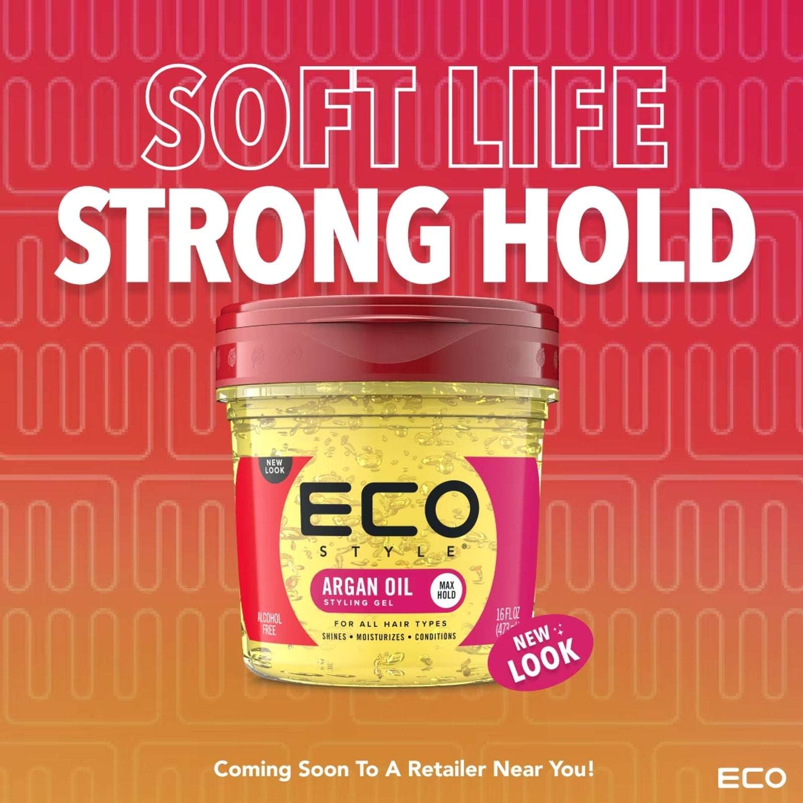 2x Eco Styler Professional Moroccan Argan Oil Styling Hair Gel Maximum Hold 16oz