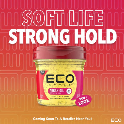 2x Eco Styler Professional Moroccan Argan Oil Styling Hair Gel Maximum Hold 16oz