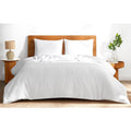 DAPU 100% Natural French Linen Luxury 3PC Duvet Cover Set California King White