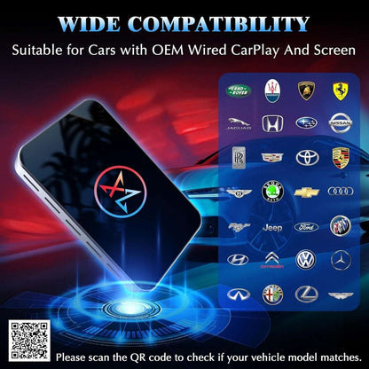 AI Wireless CarPlay Android Auto Streaming Adapter Plug & Play 4GB RAM+32GB ROM