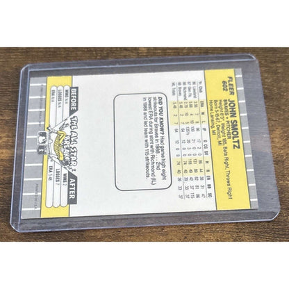 1989 FLEER #602 JOHN SMOLTZ - RC ROOKIE - BRAVES - Pack to Sleeve - MLB Baseball