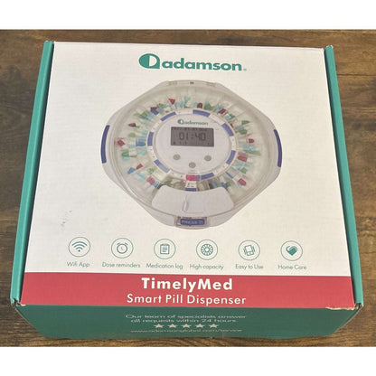 Adamson TimelyMed Smart Pill Dispenser Machine w/ Alarm, WiFi App, Lock (NEW)