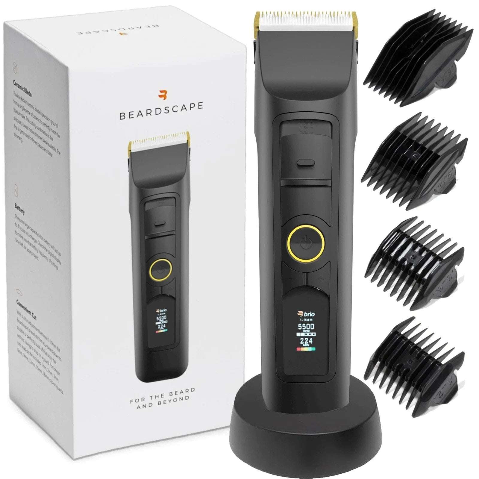 Brio Beardscape V2 Beard & Body Trimmer Cordless w/ Low Friction Ceramic Blade