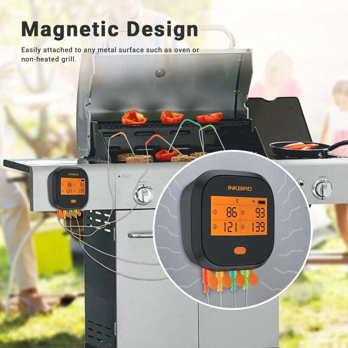 Inkbird Remote Wifi Food Thermometer IBBQ-4T BBQ Meat Cooking Kitchen Grill Tool