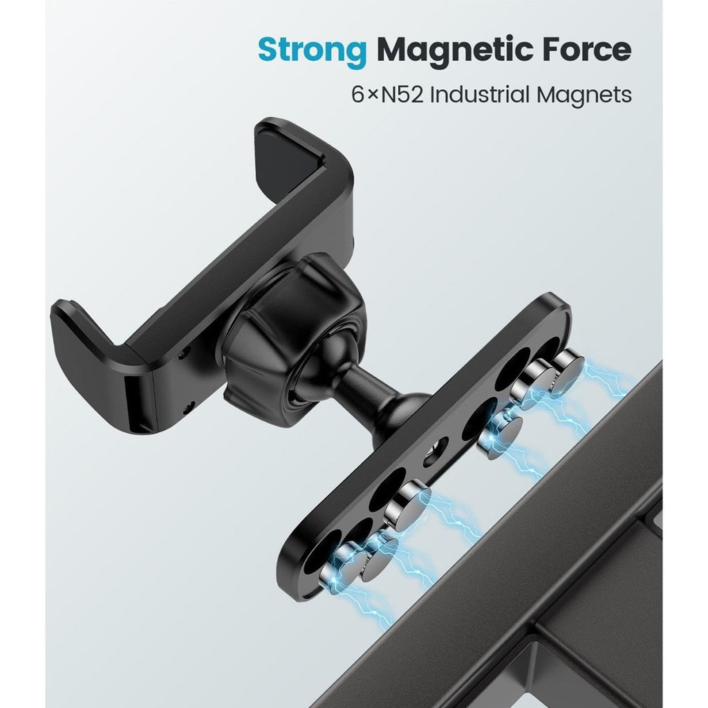 A2C Universal Magnetic Phone Holder Mount for Gym, Golf Cart, Streaming - Black