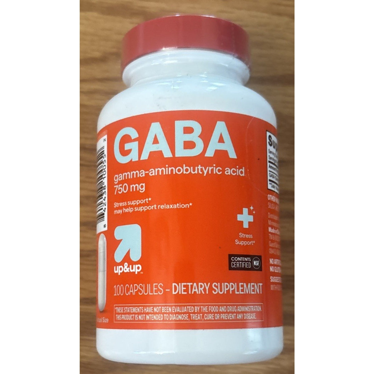 GABA gamma aminobutyric acid 750mg Capsules 100Ct Stress Support Supplement