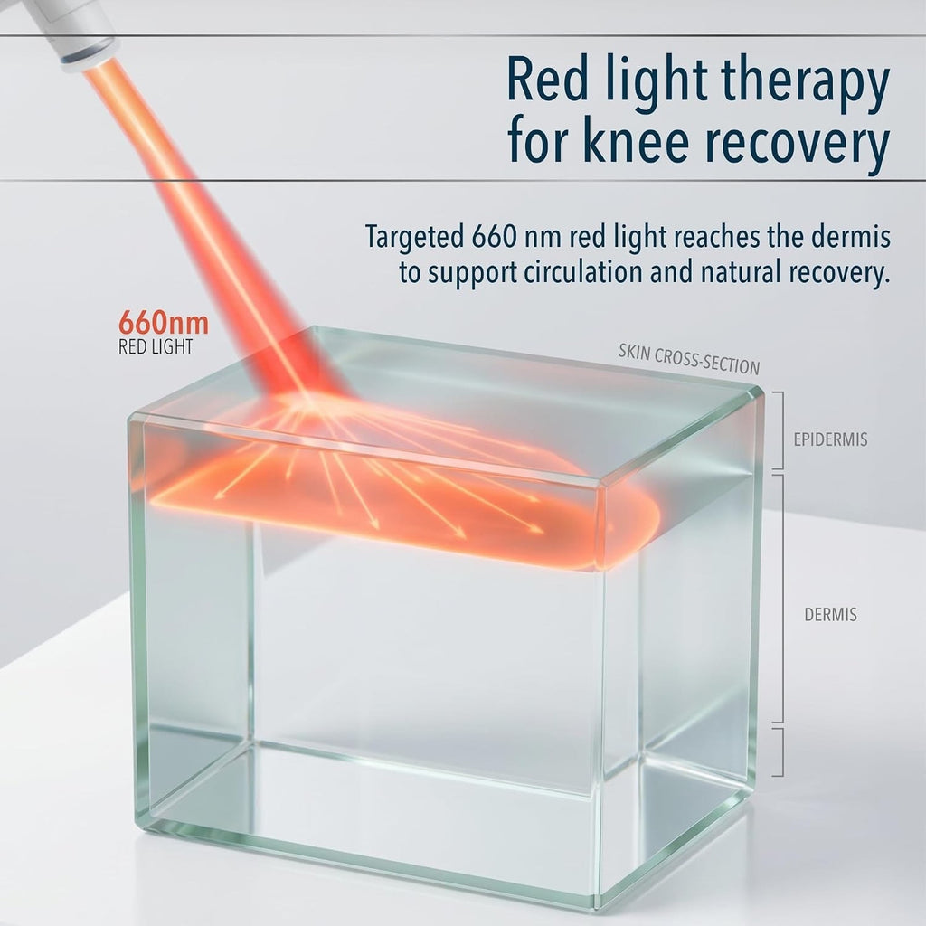 Wireless Knee Massager with Heat, Vibration Massage & Red Light Therapy for Pain