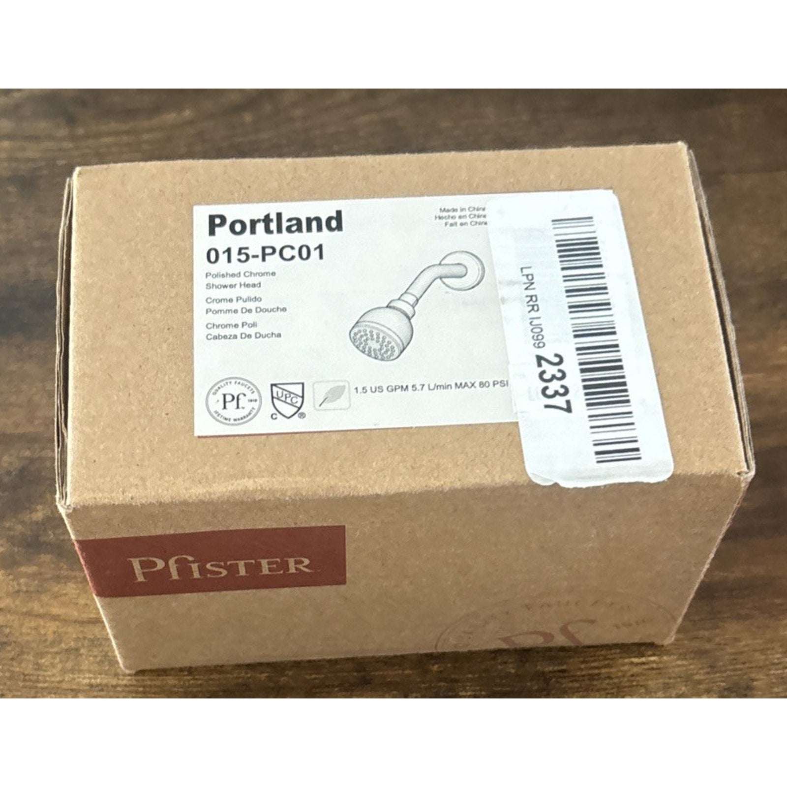Pfister Portland Bell Shower Head, 1.5 GPM, Polished Chrome 015-PC01
