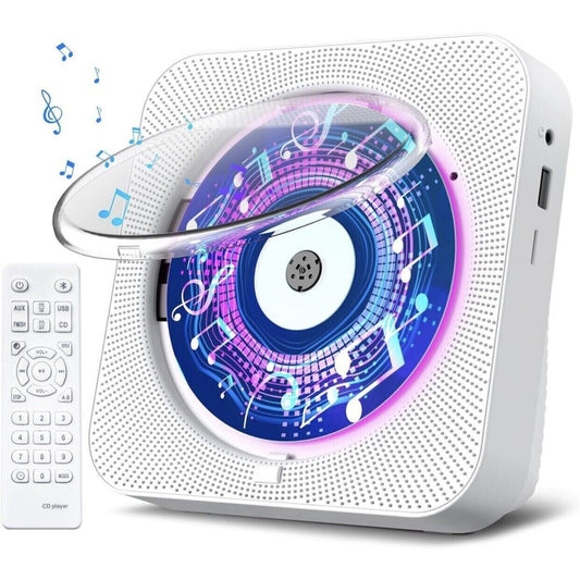 Gueray Portable CD Player Bluetooth Desktop FM Radio w Speakers, Remote, LCD Dis