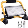 80W Solar LED Work Light 8000lm 13500mAh Rechargeable Battery Stand Timer Remote