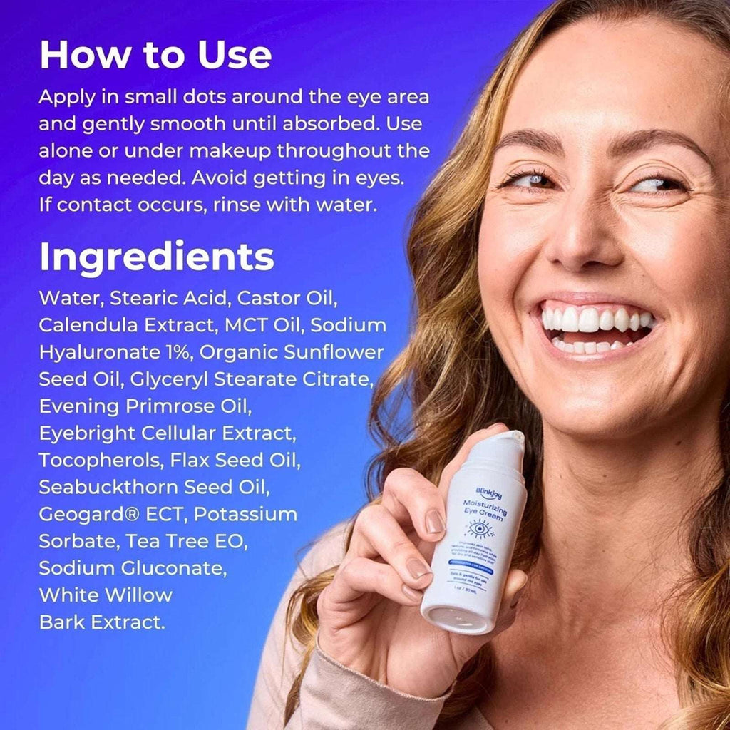 Blinkjoy Moisturizing Under Eye Cream Improves Skin Tone, Texture & Firmness 1oz