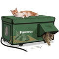 Outdoor Heated Cat House Weatherproof Winter Shelter w/ Escape Door, Heating Pad
