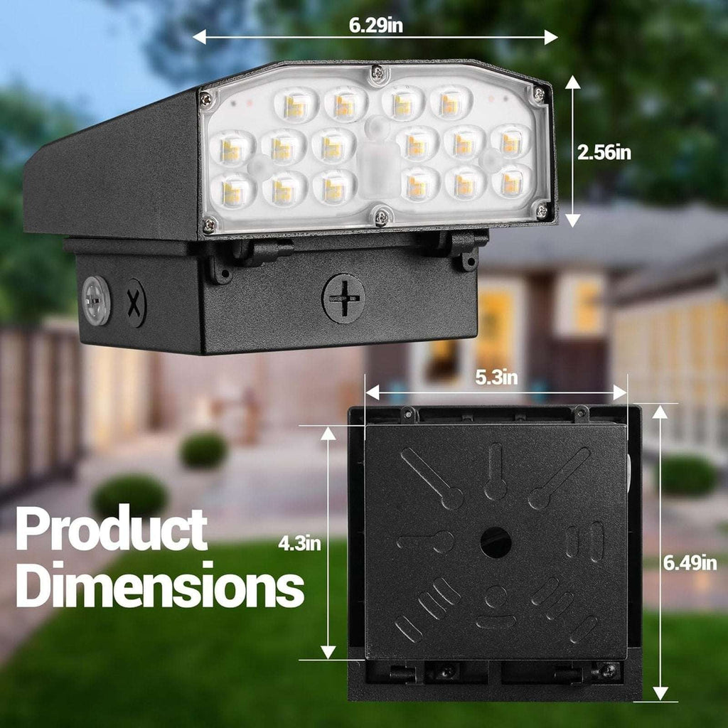 Garrini 30W Dusk to Dawn LED Wall Pack Security Light w/ Adjustable CCT & Power