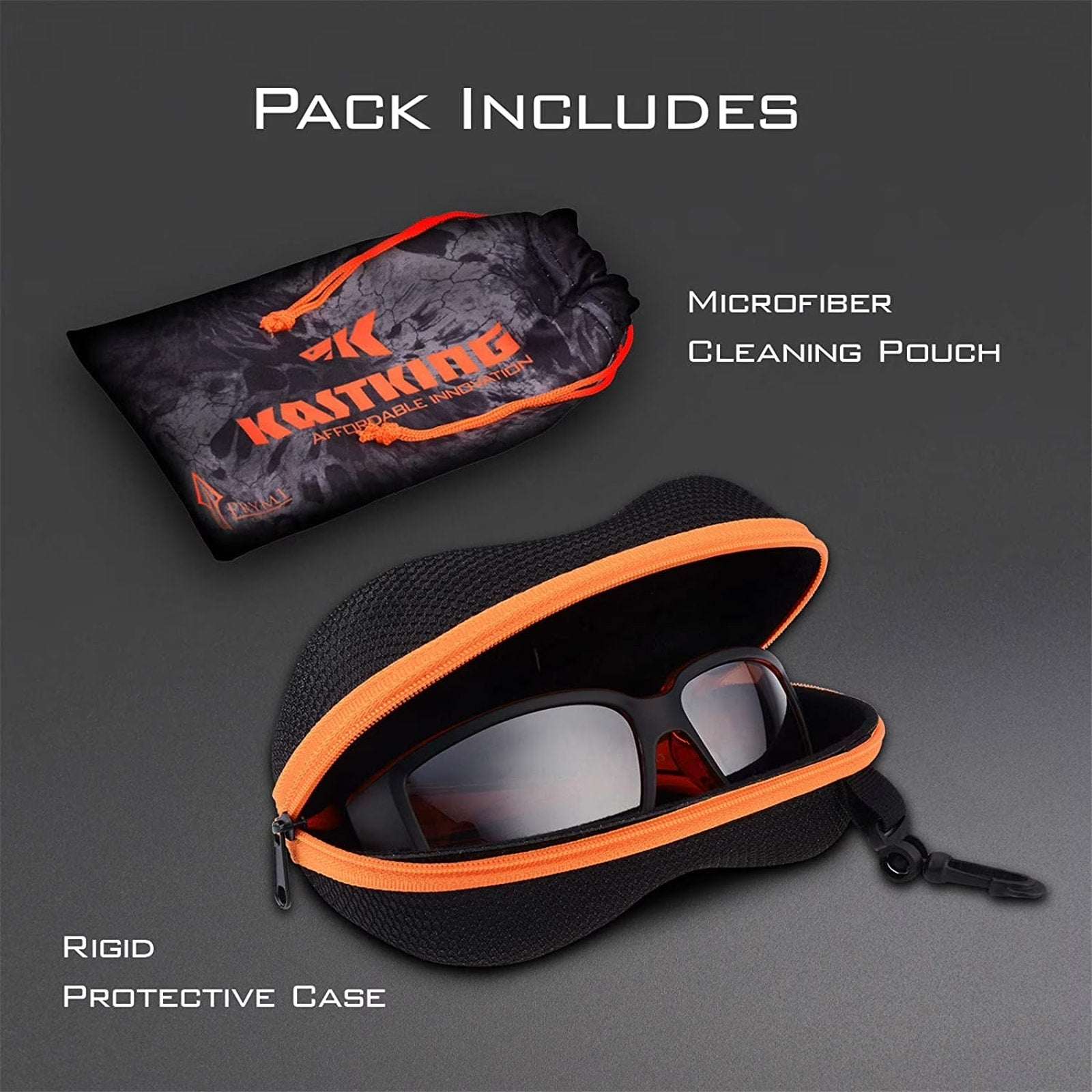 Kastking Skidaway Matte Blackout Polarized Smoke Lens Sunglasses KSGPLNSK-MBS-C