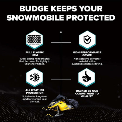 Budge Sportsman Snowmobile Cover, All-Weather Heavy-Duty Protection 130*51*48