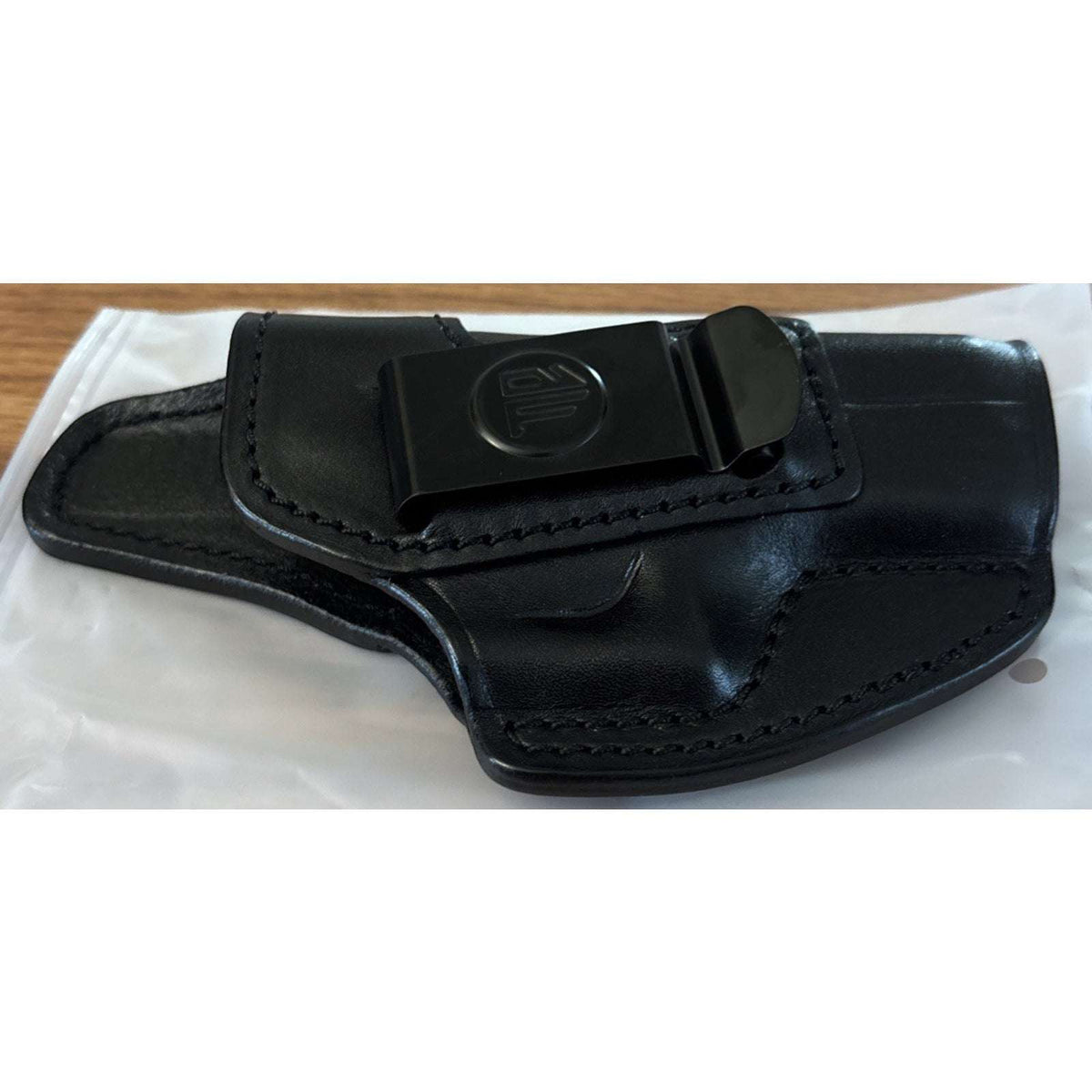 TacDefens IWB Black Leather RH Holster Glock 19 19X 23 45 TriggerBlock Retention