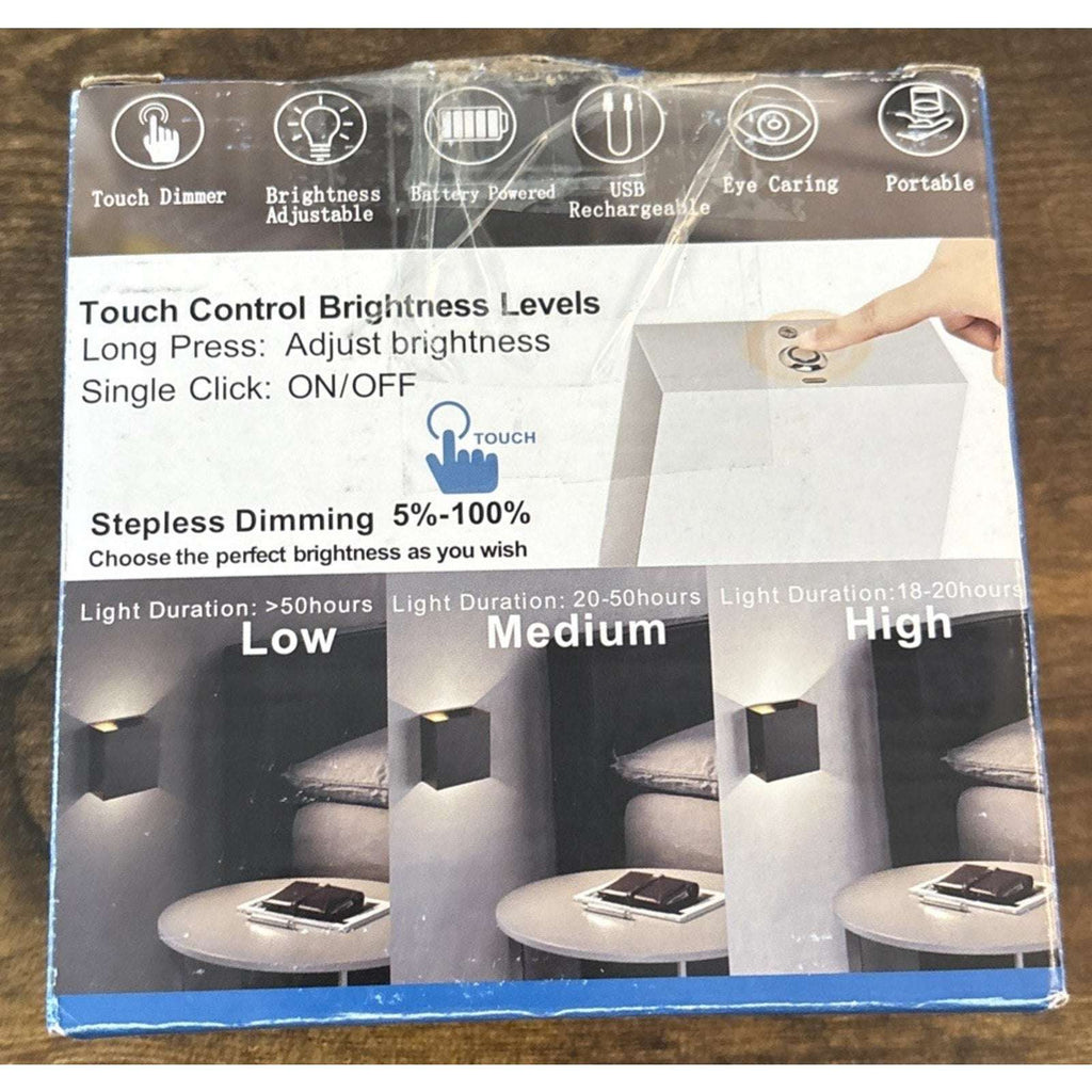 RGB Battery Operated Sconce with Remote Dimmable LED Wall Light Rechargeable