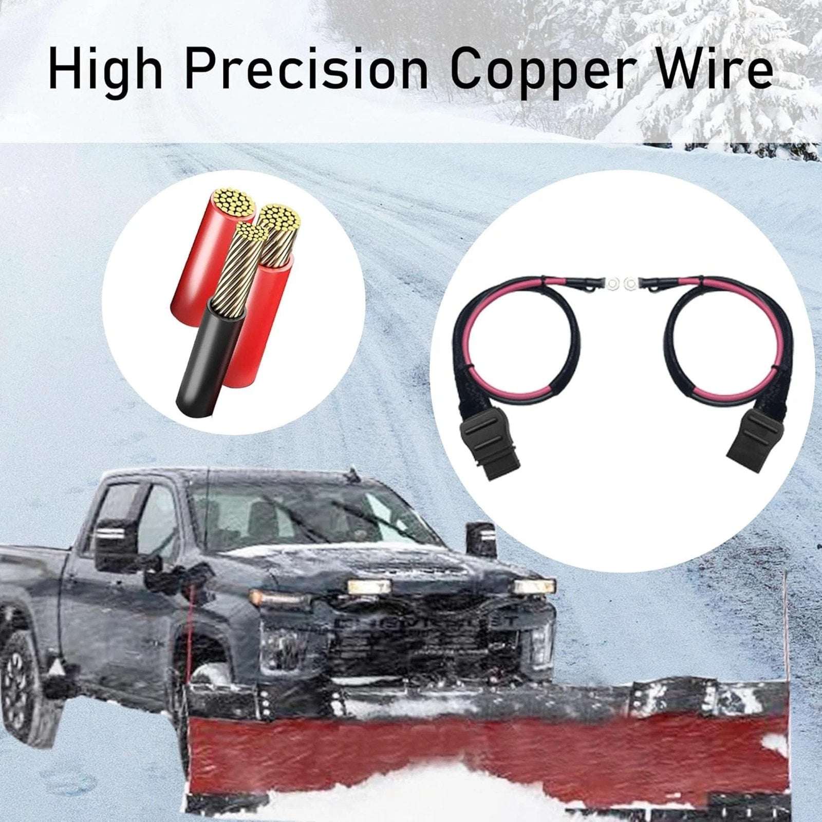 21294 61169 for Western Fisher Snowplow 2 Pin Battery Cable Plow & Truck Side