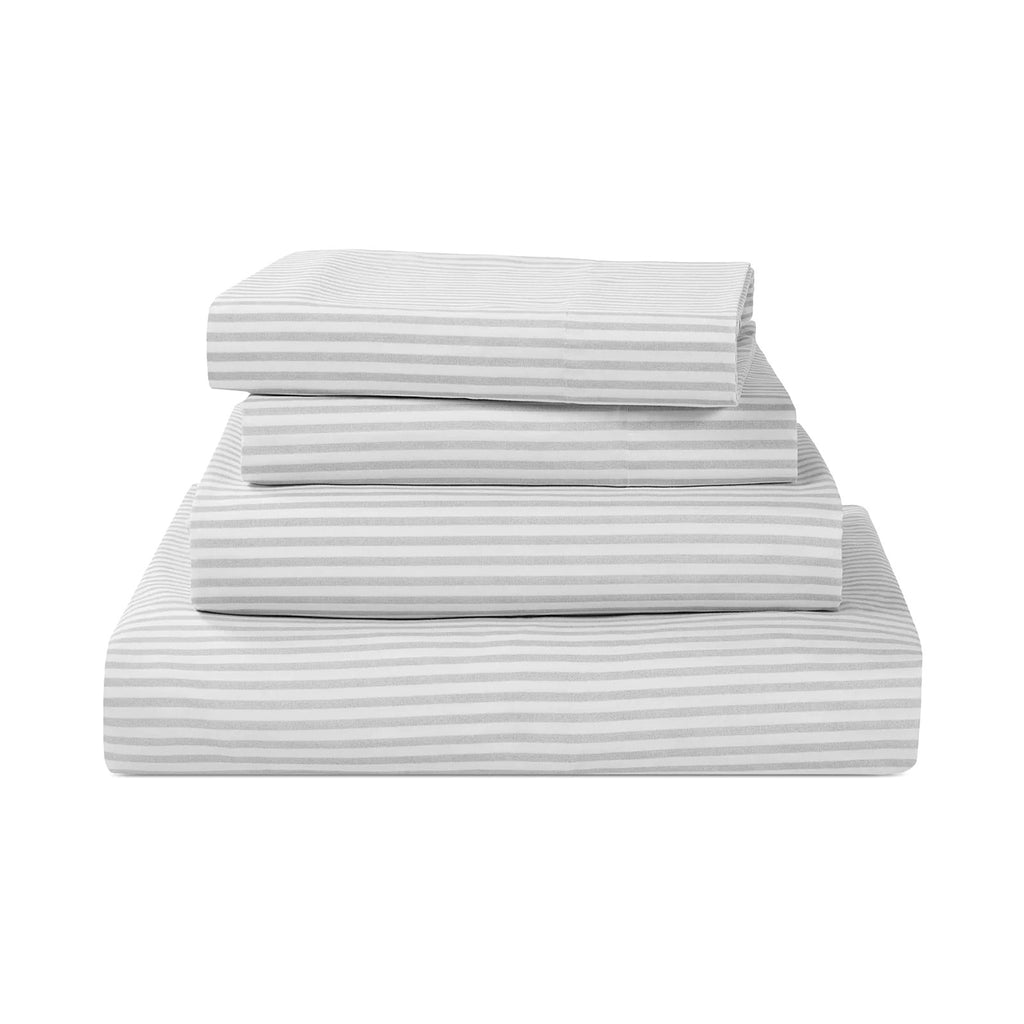 FAIRFIELD SQUARE Soft Microfiber 4 Piece Sheet Set Gray Stripe California King